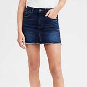 American Eagle Hi-Rise Mini Skirt Zipper 2 Dark